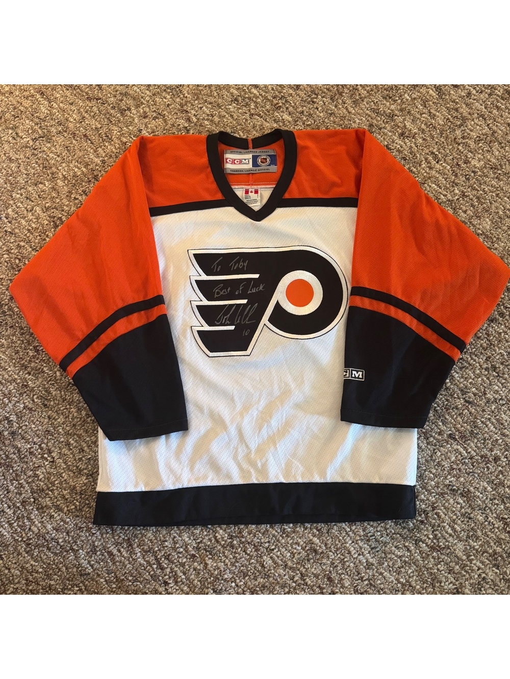 John Leclair Signed Philadelphia Flyers Jersey Size Small w/out COA